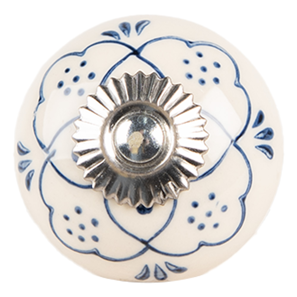 [66270] Pomello per Porta Beige Blu Ø 4x3 cm / S3 cm