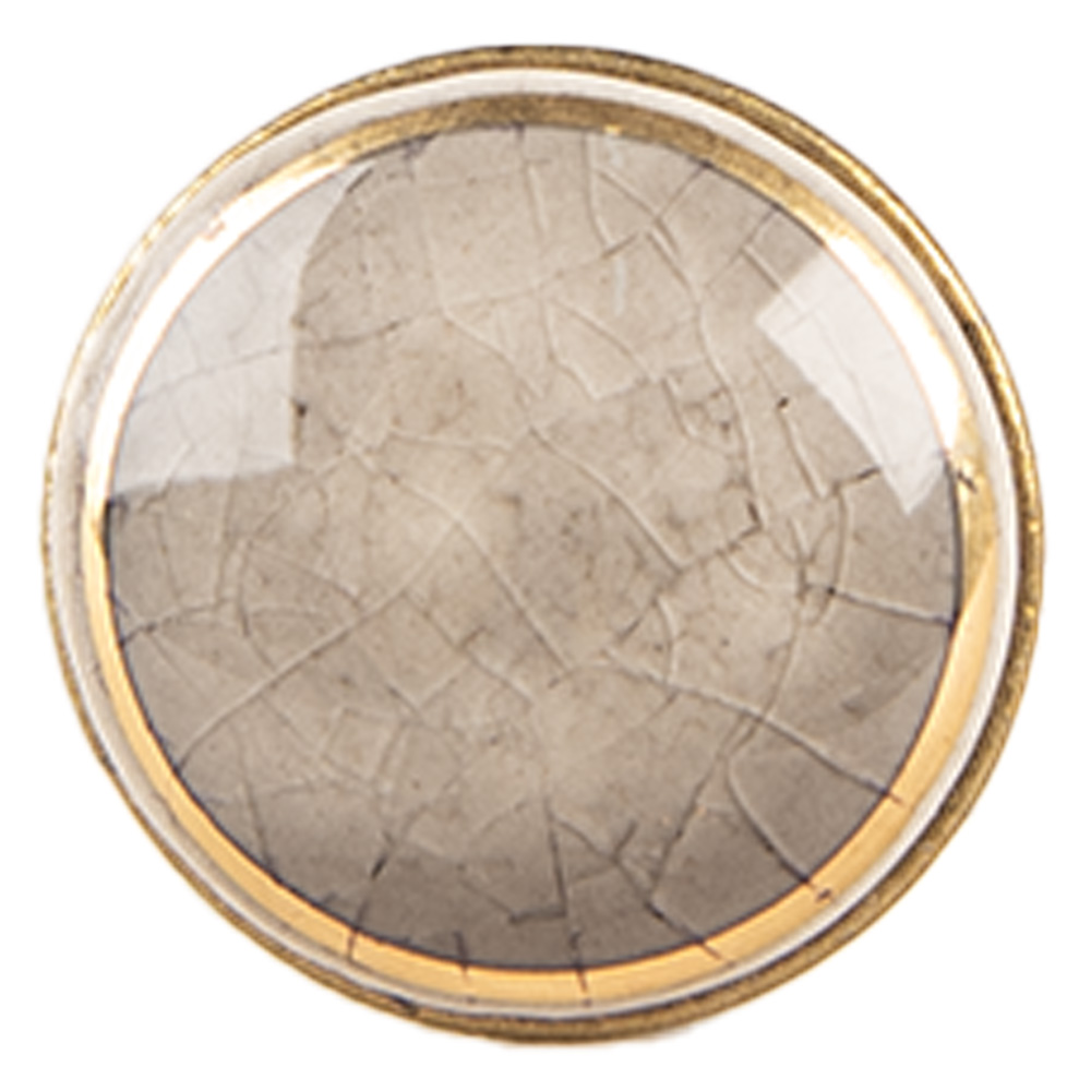 [66281G] Türknopf Grau Goldfarbig Ø 3x3 cm / S3 cm