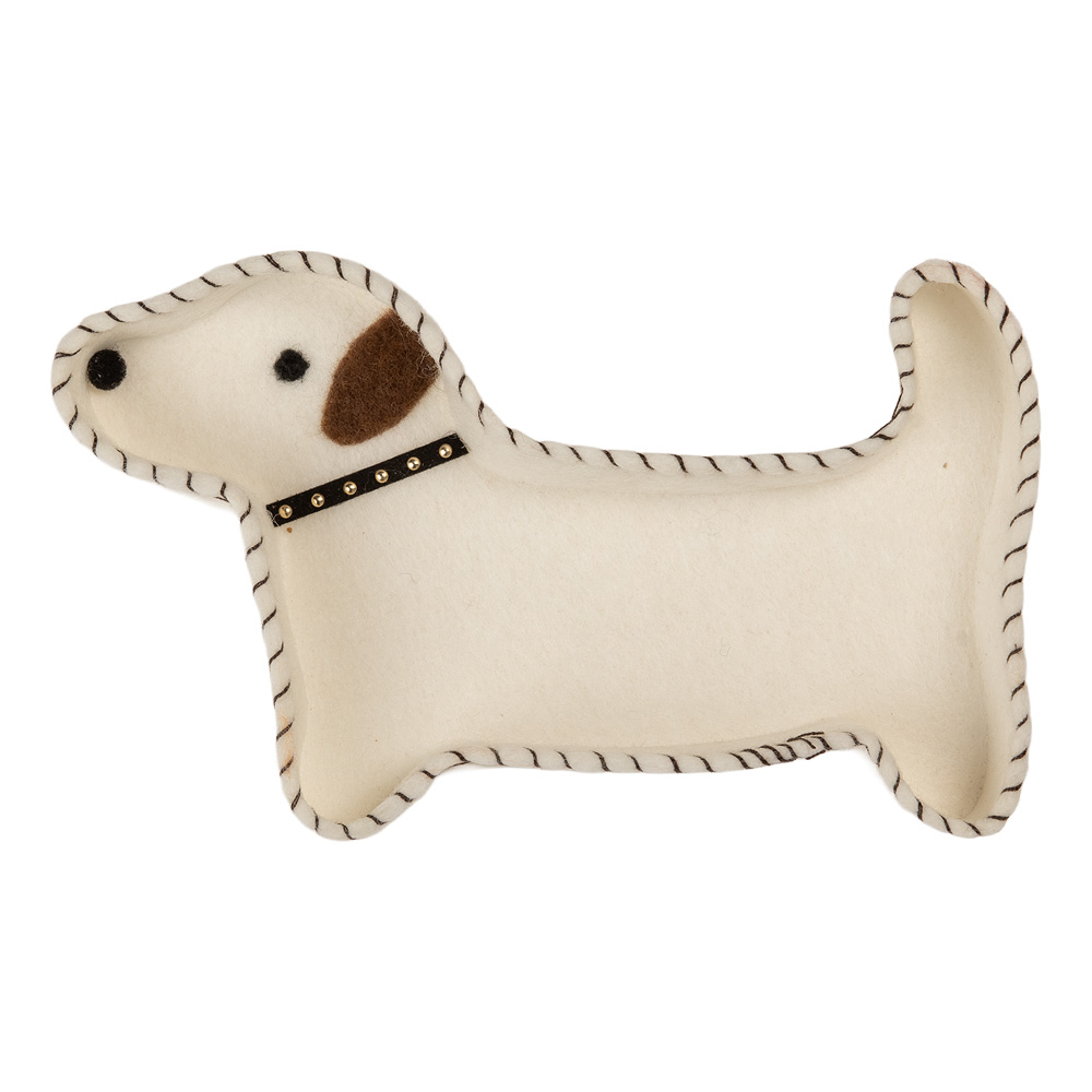 [66287] Vilten schaal hond 20x13x3 cm