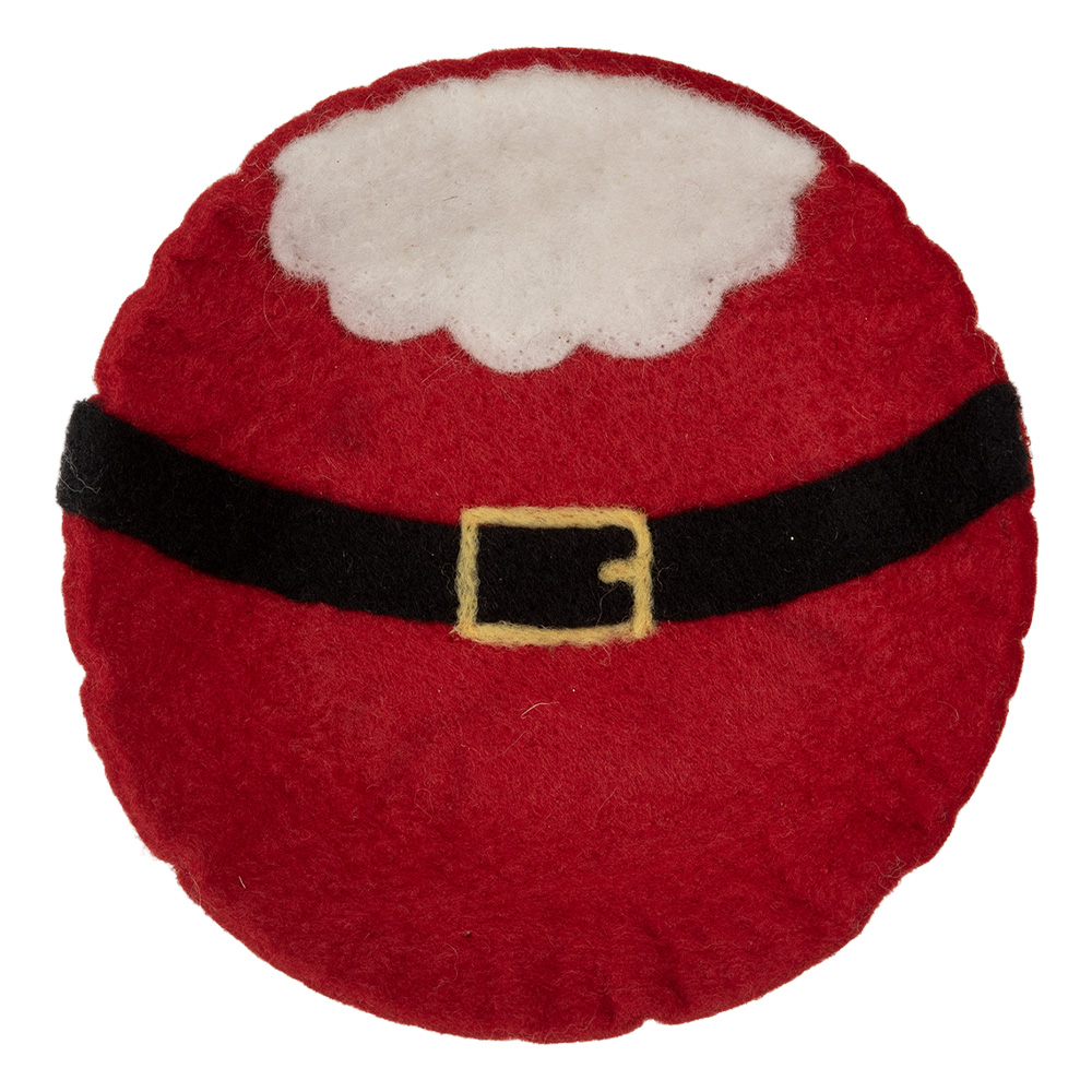 [66291] Filz-Schale Weihnachtsmann Rot Weiß Ø 18x4 cm