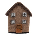 Filzhaus Braun Weiß 12x7x14 cm
