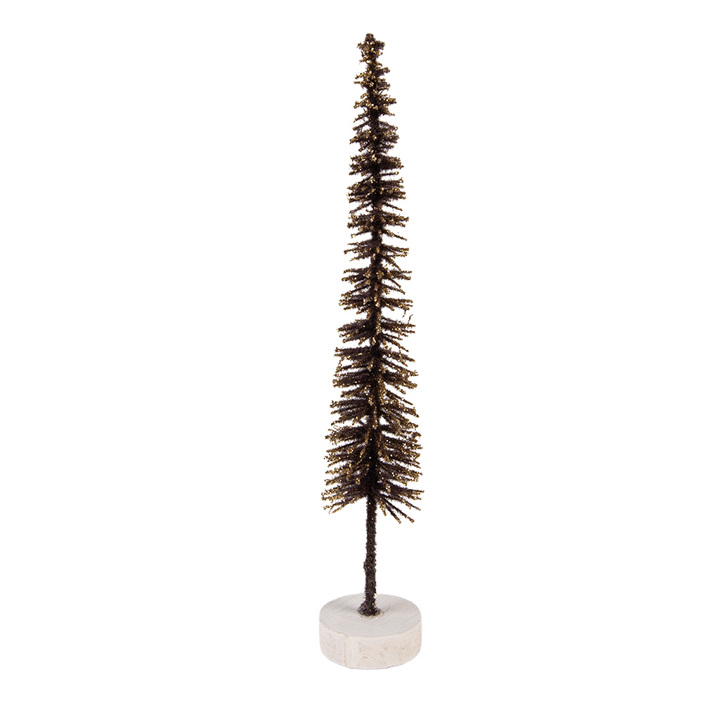 [66315CH] Décoration Arbre de Noël Marron Couleur or Ø 5x25 cm