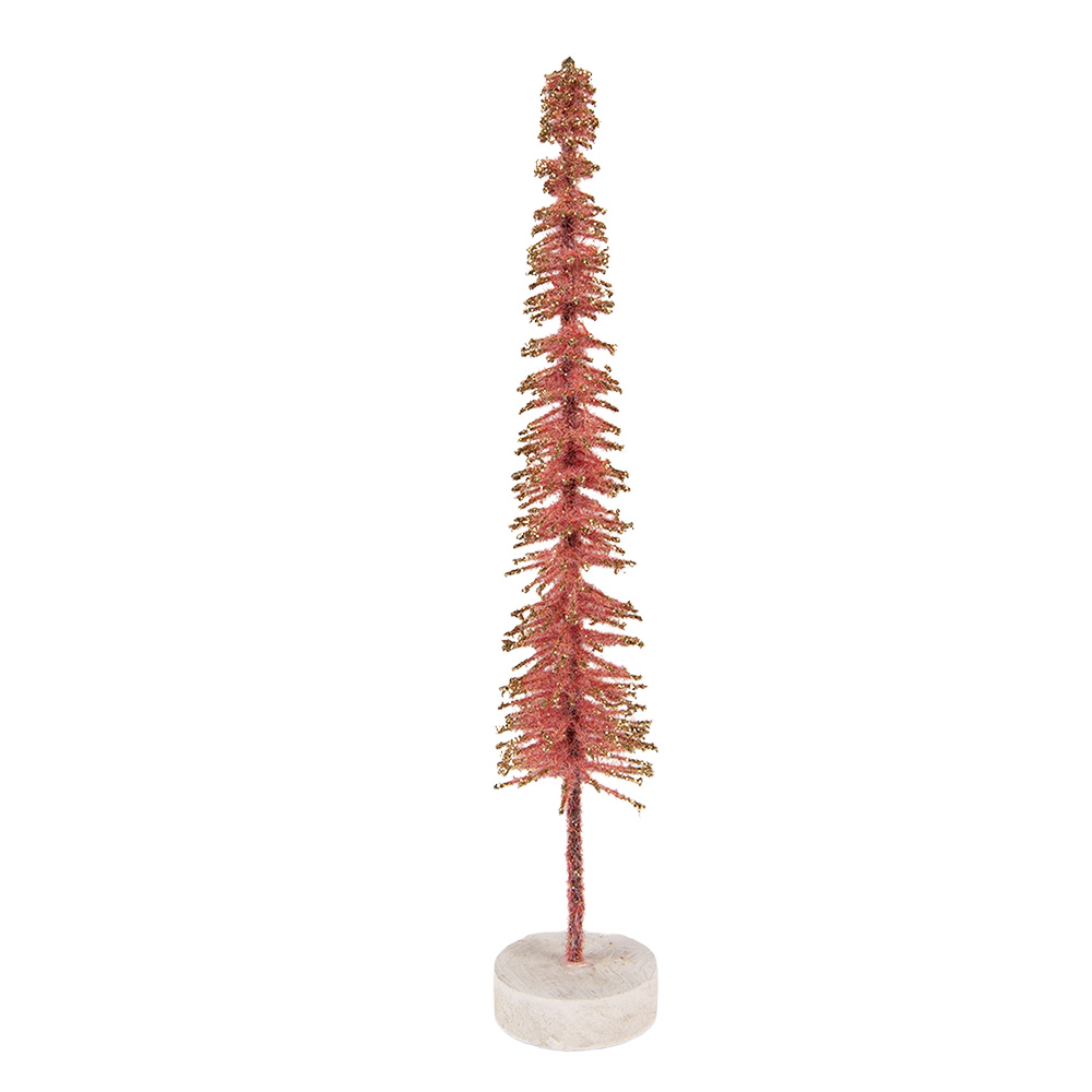 [66315P] Decorazione Albero di Natale Rosa Color oro Ø 5x25 cm