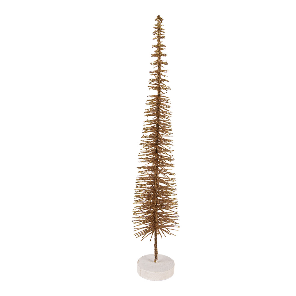 [66317BR] Dekoration Weihnachtsbaum Braun Goldfarbig Ø 8x40 cm