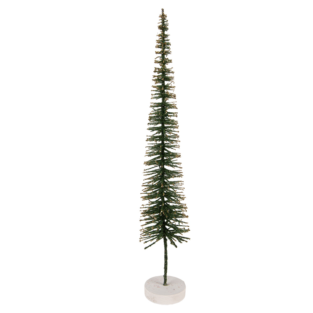[66317GR] Décoration Arbre de Noël Vert Couleur or Ø 8x40 cm