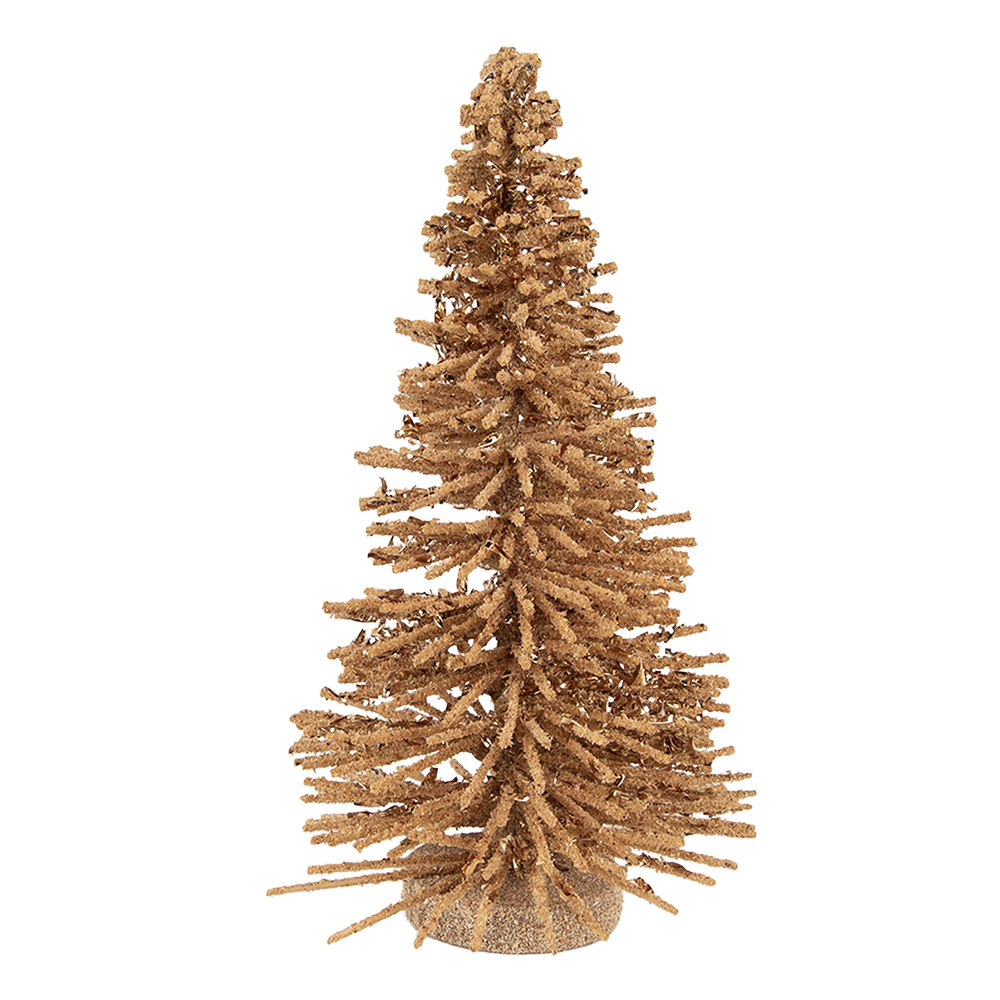[66318BE] Décoration Arbre de Noël Beige Couleur or Ø 14x25 cm