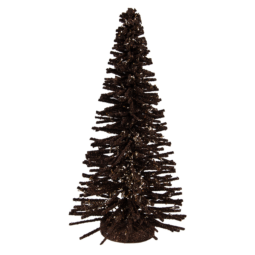 [66318CH] Dekoration Weihnachtsbaum Braun Goldfarbig Ø 14x25 cm
