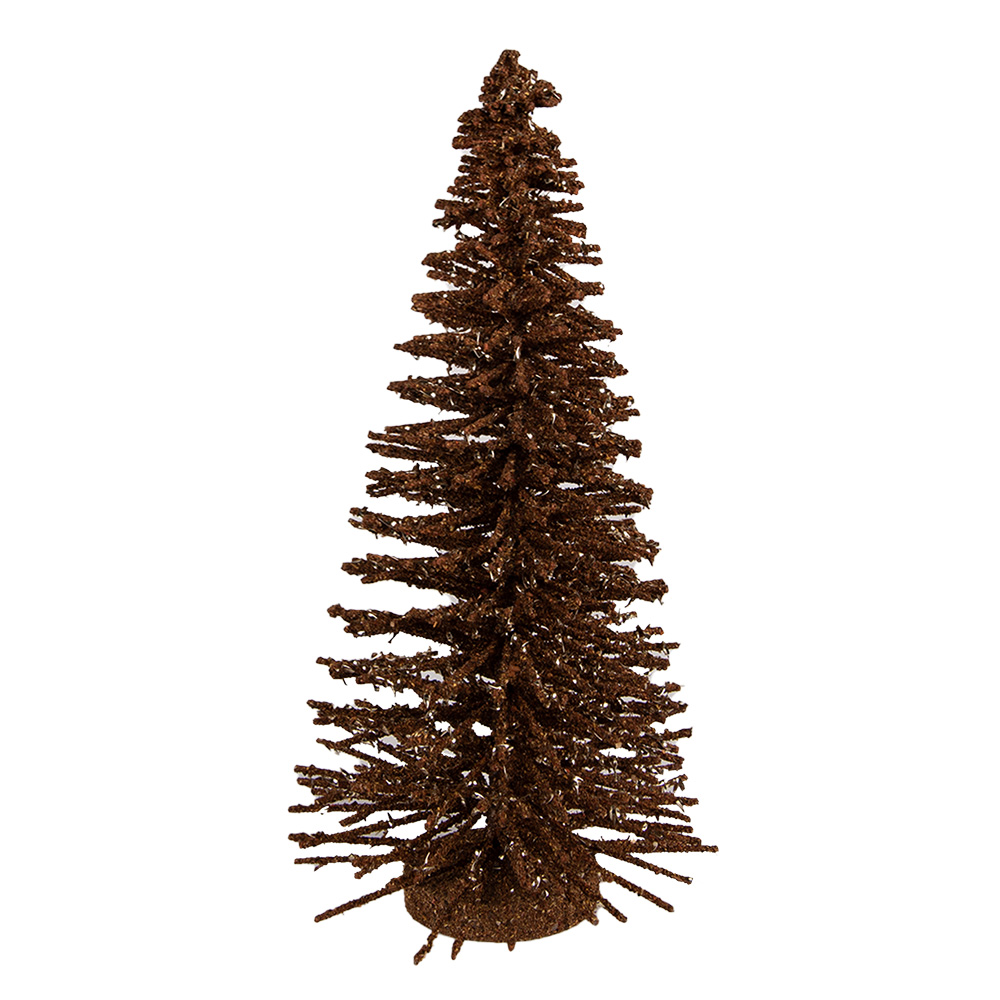 [66319BR] Dekoration Weihnachtsbaum Braun Goldfarbig Ø 17x30 cm