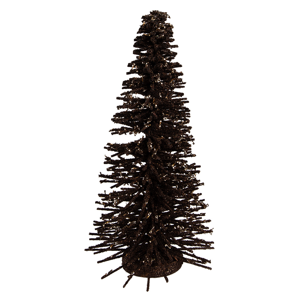 [66319CH] Dekoration Weihnachtsbaum Braun Goldfarbig Ø 17x30 cm