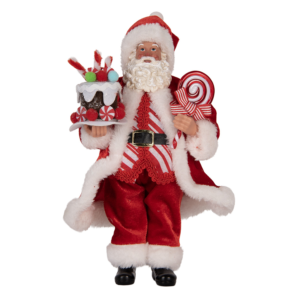 [66325] Décoration de Noël père Noël Rouge 16x8x28 cm