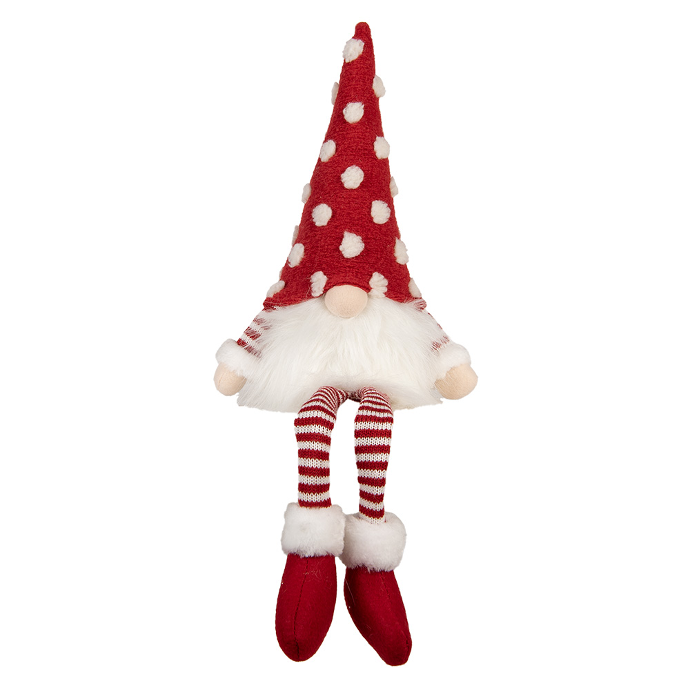 [66329] Decoration Statue Gnome with LED Red White 16x12x32/60 cm