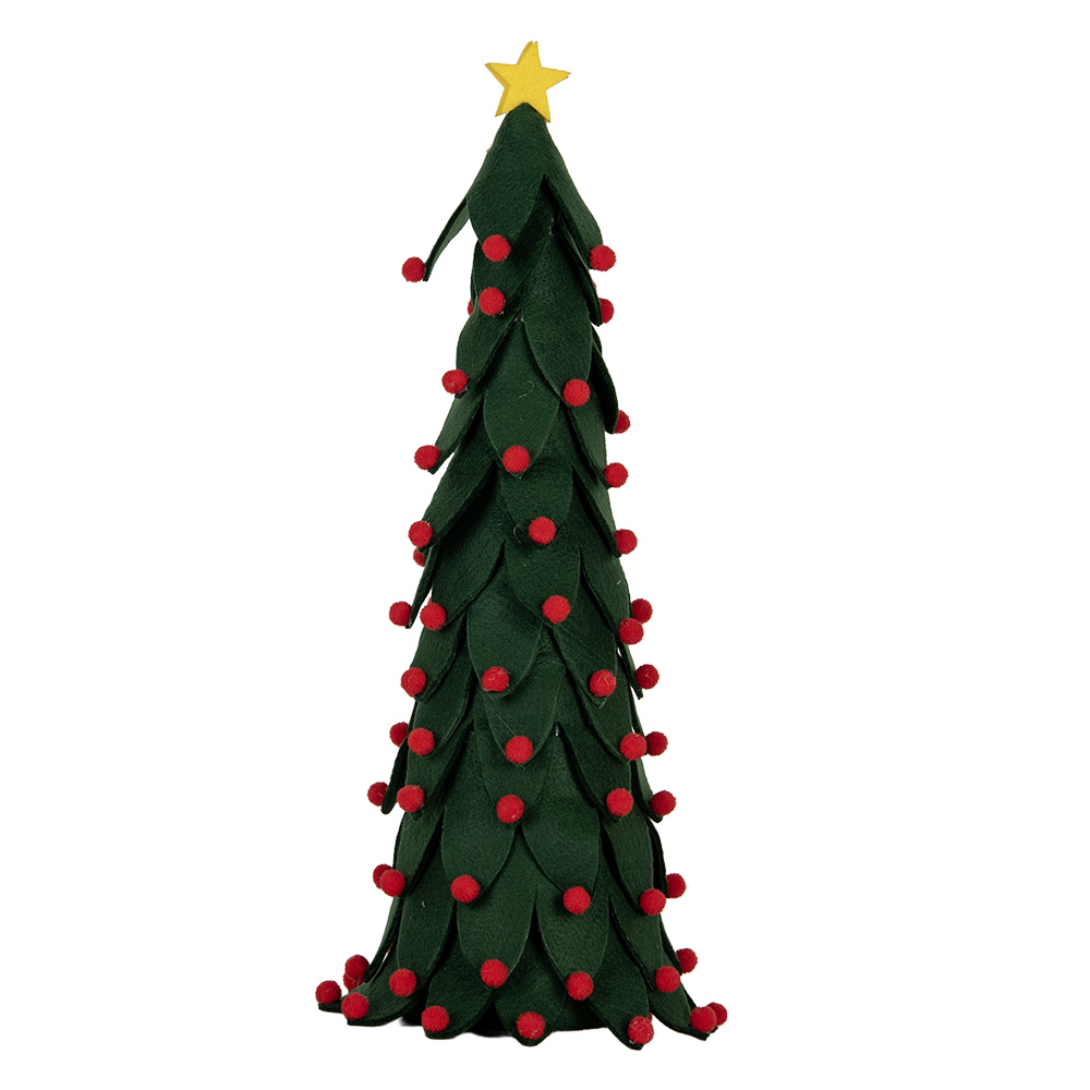 [66338] Decorazione Albero di Natale Verde Rosso Ø 15x45 cm