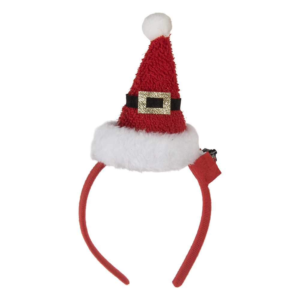 Haarband met kerstmuts met LED 12x7x27 cm