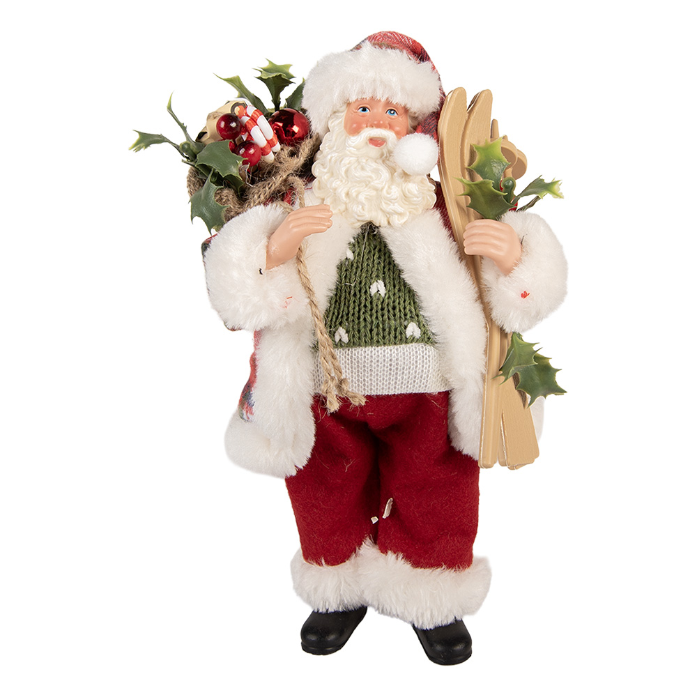 [66356] Weihnachtsdeko Weihnachtsmann Rot Weiß 16x13x27 cm