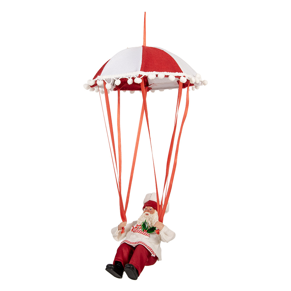[66363] Weihnachtsdeko Weihnachtsmann Rot Weiß 25x25x55 cm