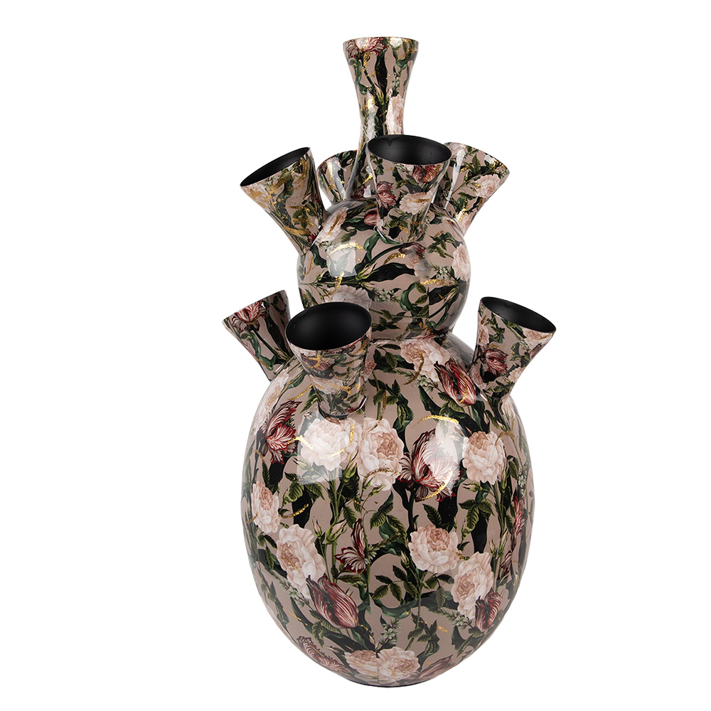 [66375] Deko Vase Grau Rosa Ø 30x63 cm