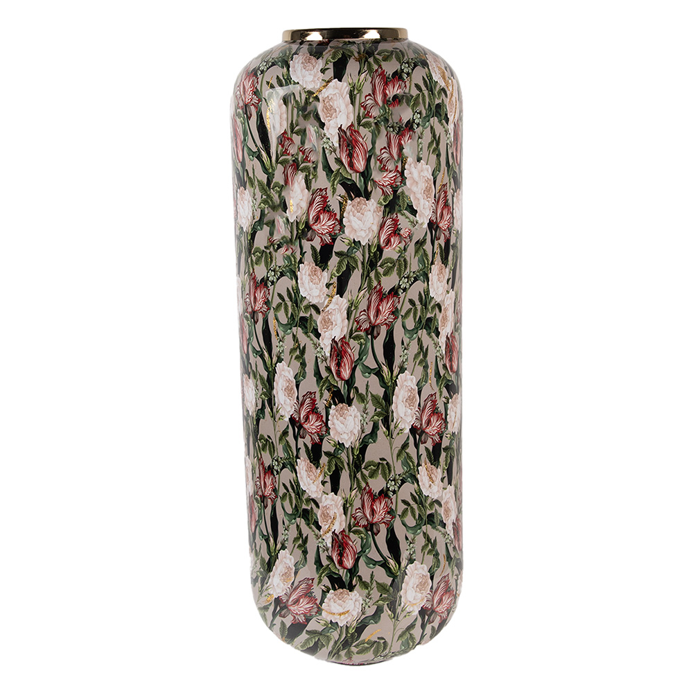 [66391] Deko Vase Grau Rose Ø 25x70 cm