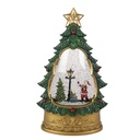 Weihnachtsdekoration Weihnachtsbaum mit Weihnachtsmann Grün Goldfarbig 17x9x28 cm / 3xAA