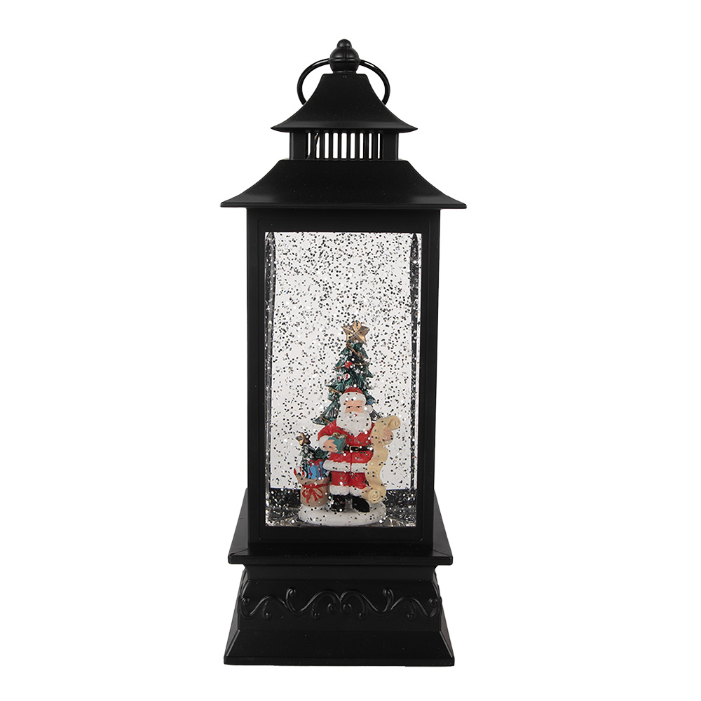 [66411] Decoratie lantaarn met Père Noël 10x10x28 cm / 3xAA