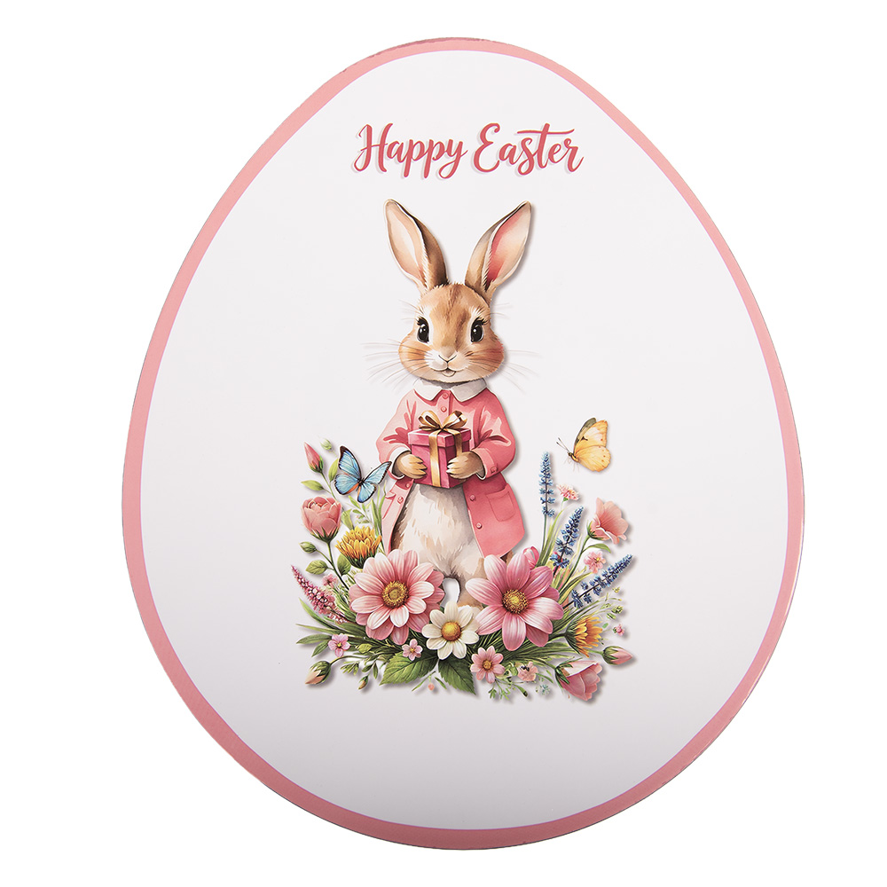 [66443] Presentation Plate White Pink 35x29x1 cm