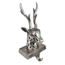 Hook Christmas Stocking Reindeer Silver 12x7x28 cm