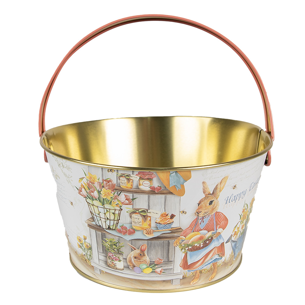 [6BL0107] Cesto Portaoggetti Bianco Blu Rosso Ø 19x10 cm