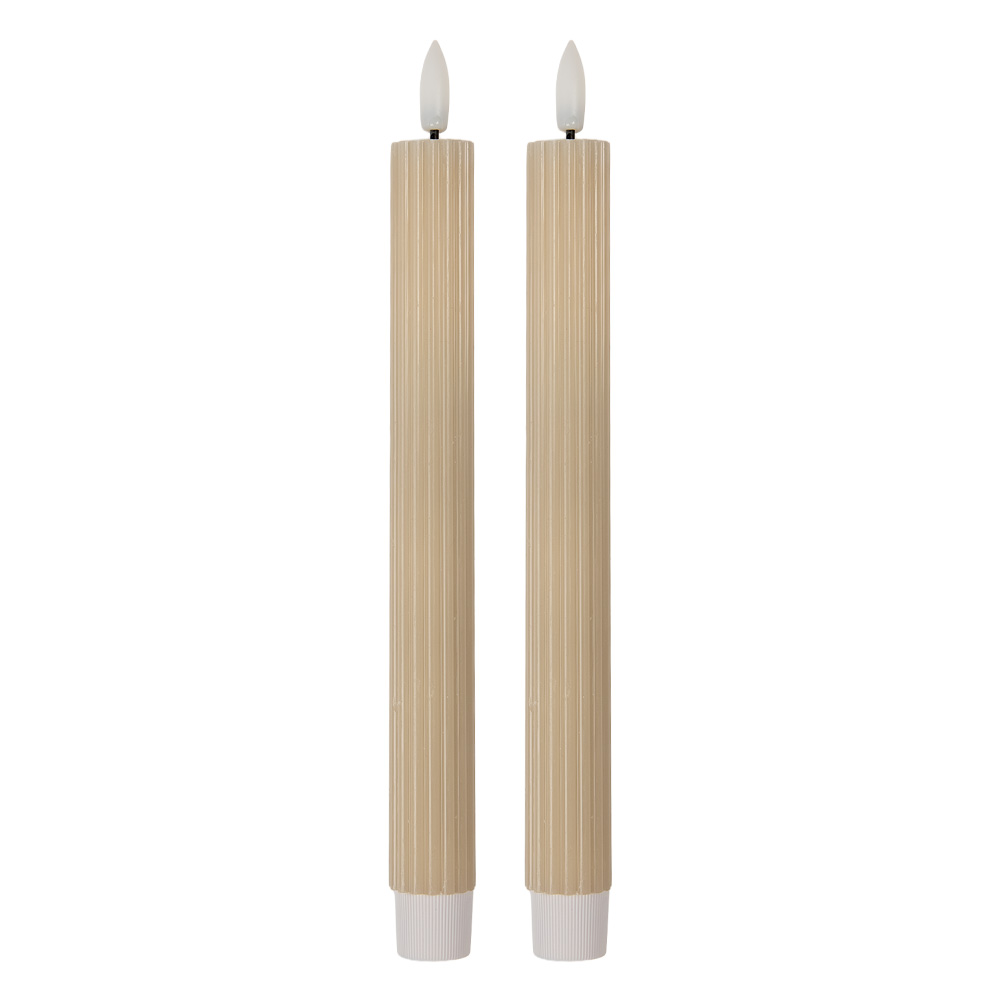 [6CA0002BE] Kaars met LED set van 2 Ø 2x25 cm / 2xAAA