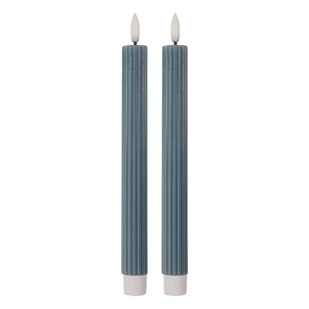 [6CA0002BL] Kaars met LED set van 2 Ø 2x25 cm / 2xAAA