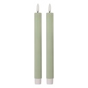 Candle with LED set 2 Green Ø 2x25 cm / 2xAAA