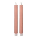 Candle with LED set 2 Pink Ø 2x25 cm / 2xAAA