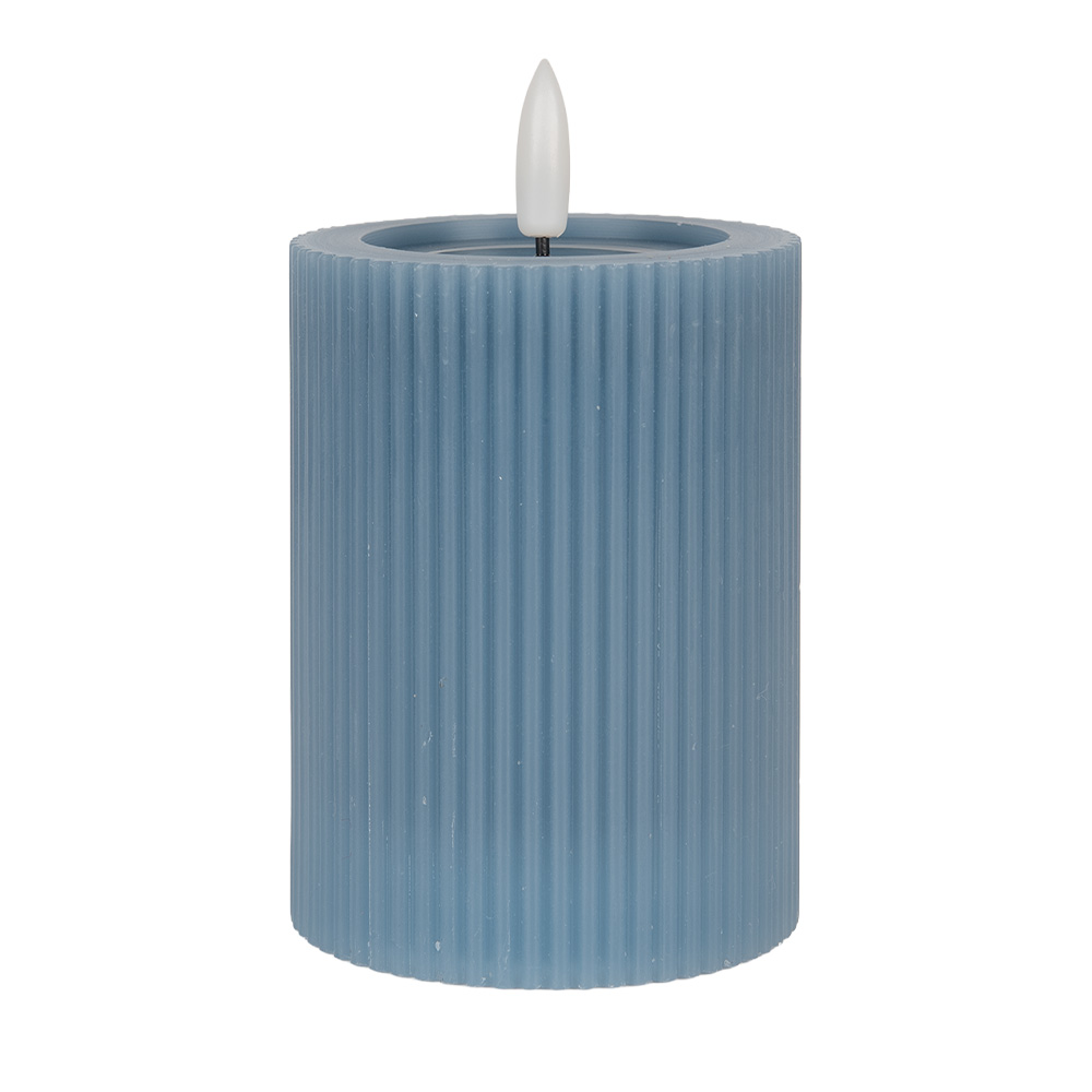 [6CA0003BL] Kerze mit LED Blau Ø 8x13 cm / 2xAA