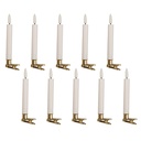 Bougies avec LED set 10 Blanc Ø 2x14 cm / 10xAAA