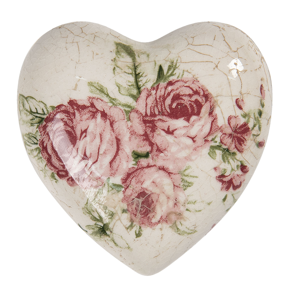 [6CE1183S] Décoration Cur Beige, Rose 8x8x4 cm