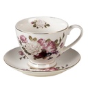 Cup and Saucer White 12x9x7 cm / Ø 13x2 cm / 200 ml