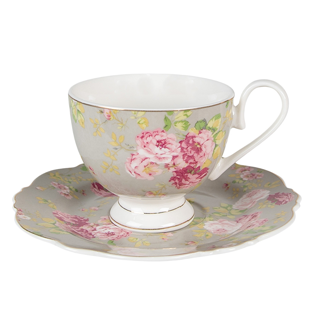 [6CE1294] Kop en schotel 12x8x7 cm / Ø 15x2 cm / 200 ml