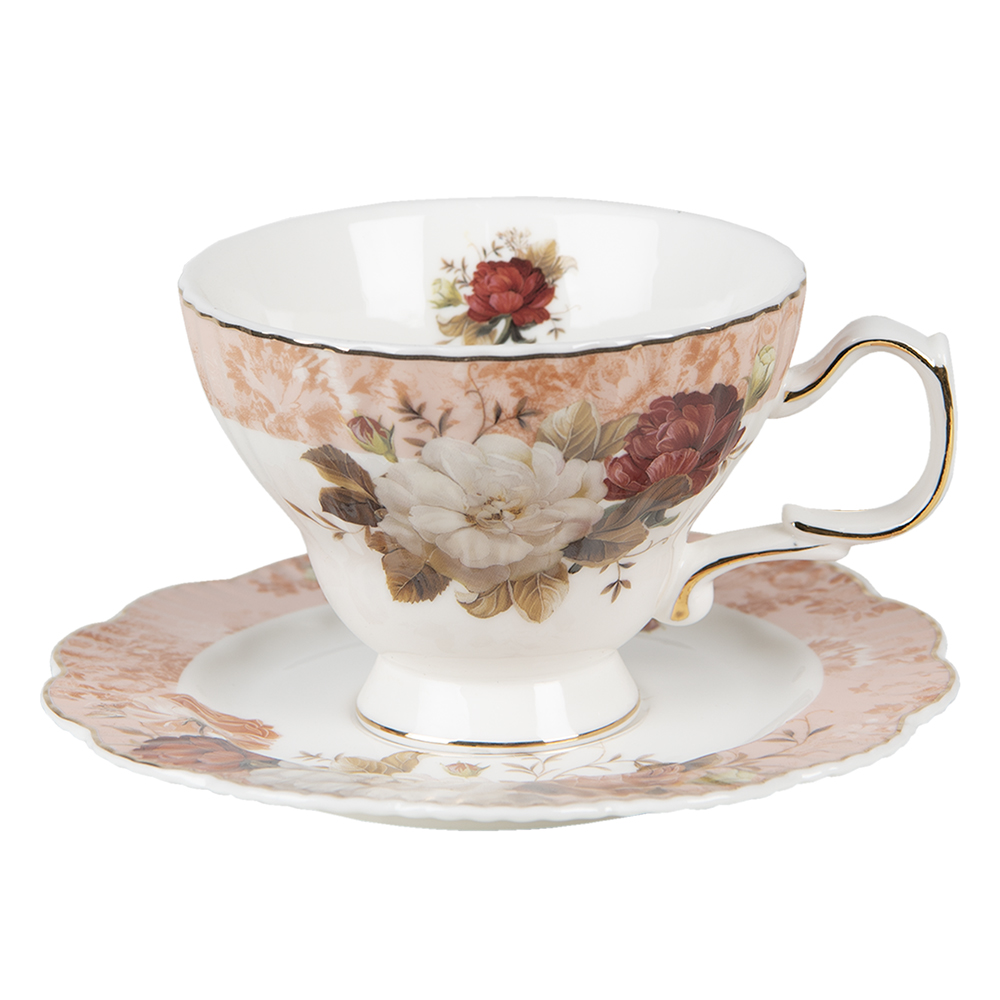 [6CE1344] Tazzina da caffè con piattino Bianco 12x10x7 cm / Ø 15x1 cm / 200 ml