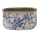 Vaso Porta Pianta Blu, Bianco 17x9x10 cm