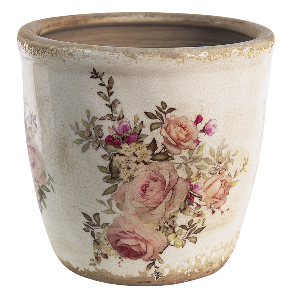 [6CE1421XL] Flower Pot Inside Pink, Beige Ø 16x15 cm
