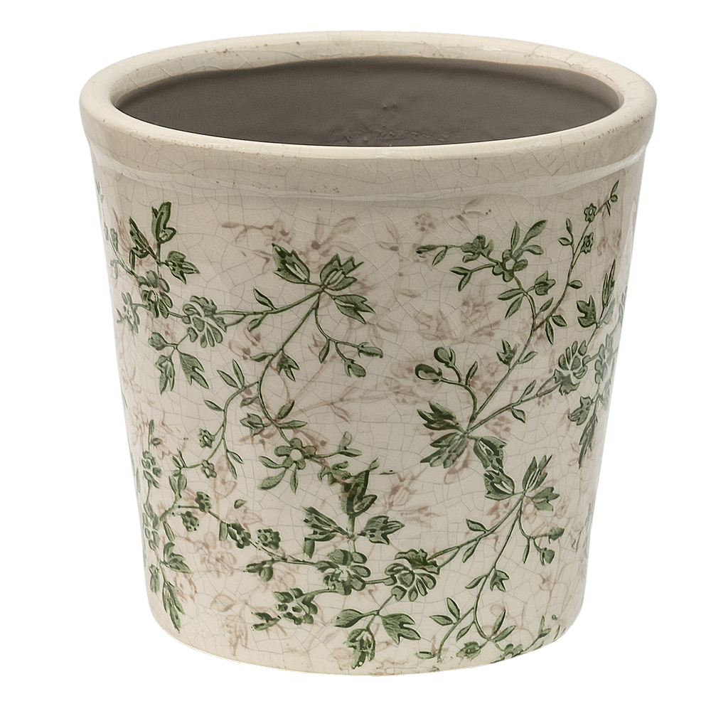 [6CE1457L] Pot de fleurs d'intérieur Vert Beige Ø 16x16 cm
