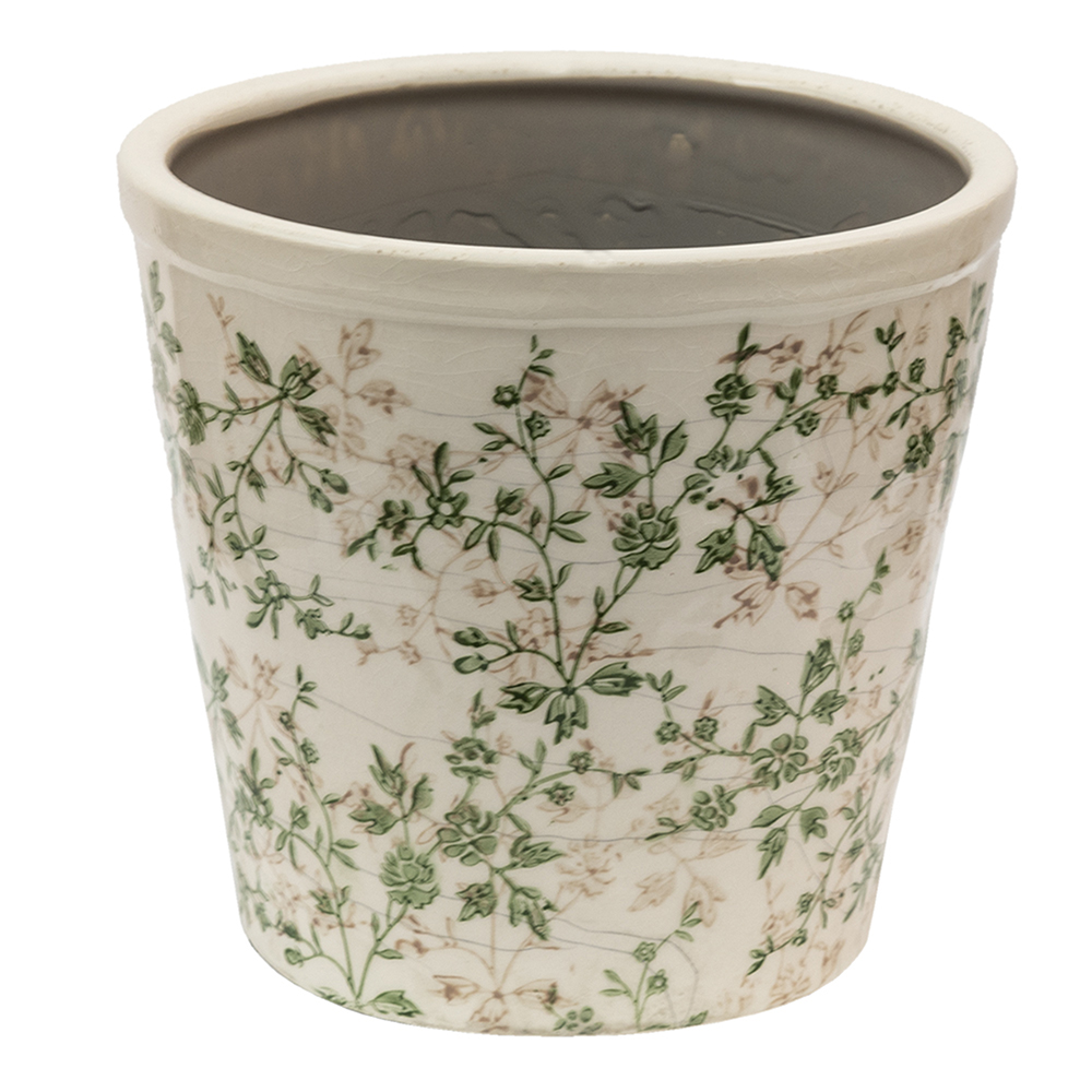 [6CE1457XL] Flower Pot Inside Green Beige Ø 22x20 cm