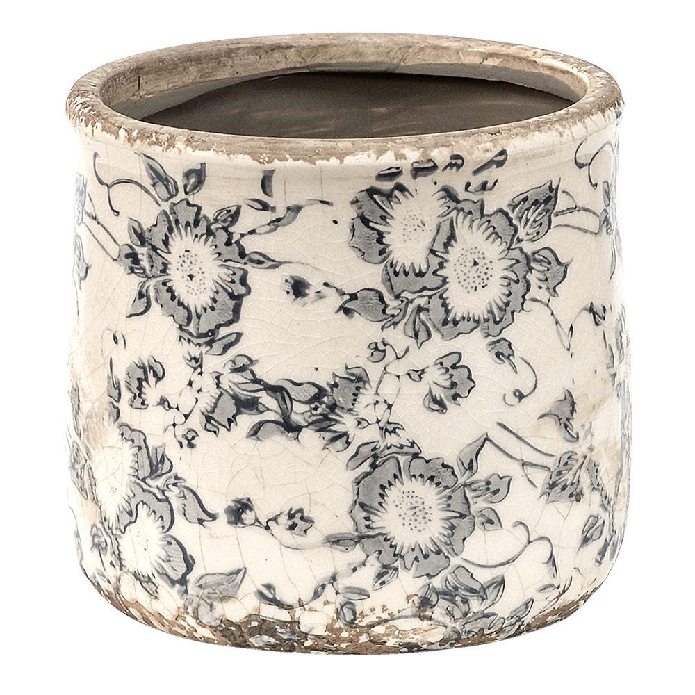 [6CE1459S] Vaso Porta Pianta Grigio, Blu Ø 12x12 cm