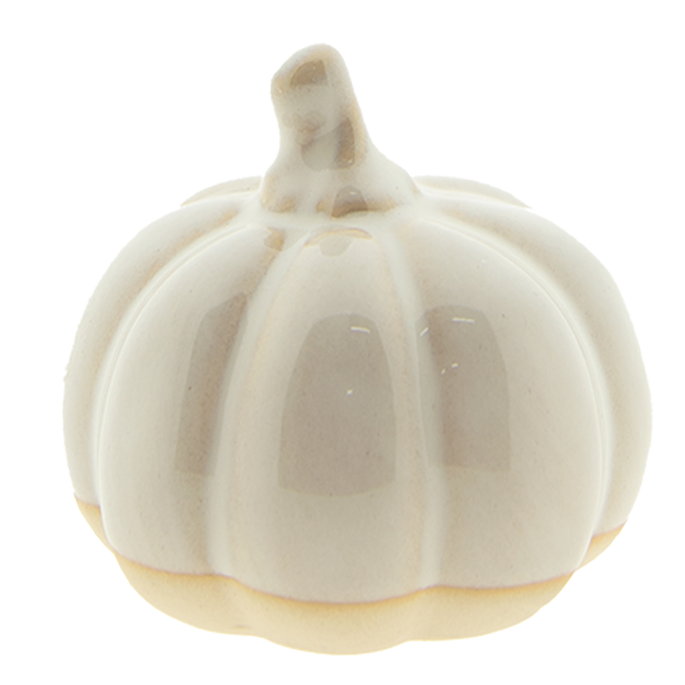 [6CE1500] Décoration citrouille Beige Marron Ø 7x6 cm