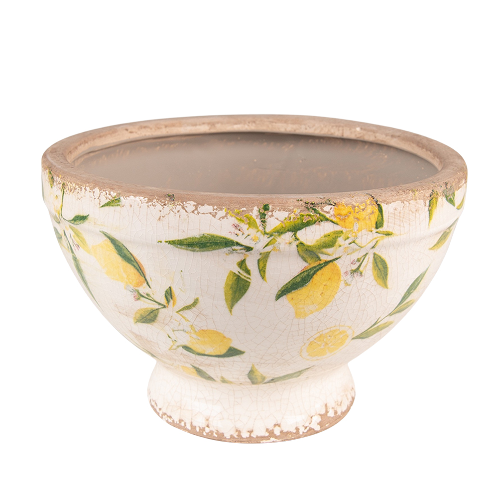 [6CE1536M] Blumentopf für Innen Gelb, Beige Ø 21x14 cm