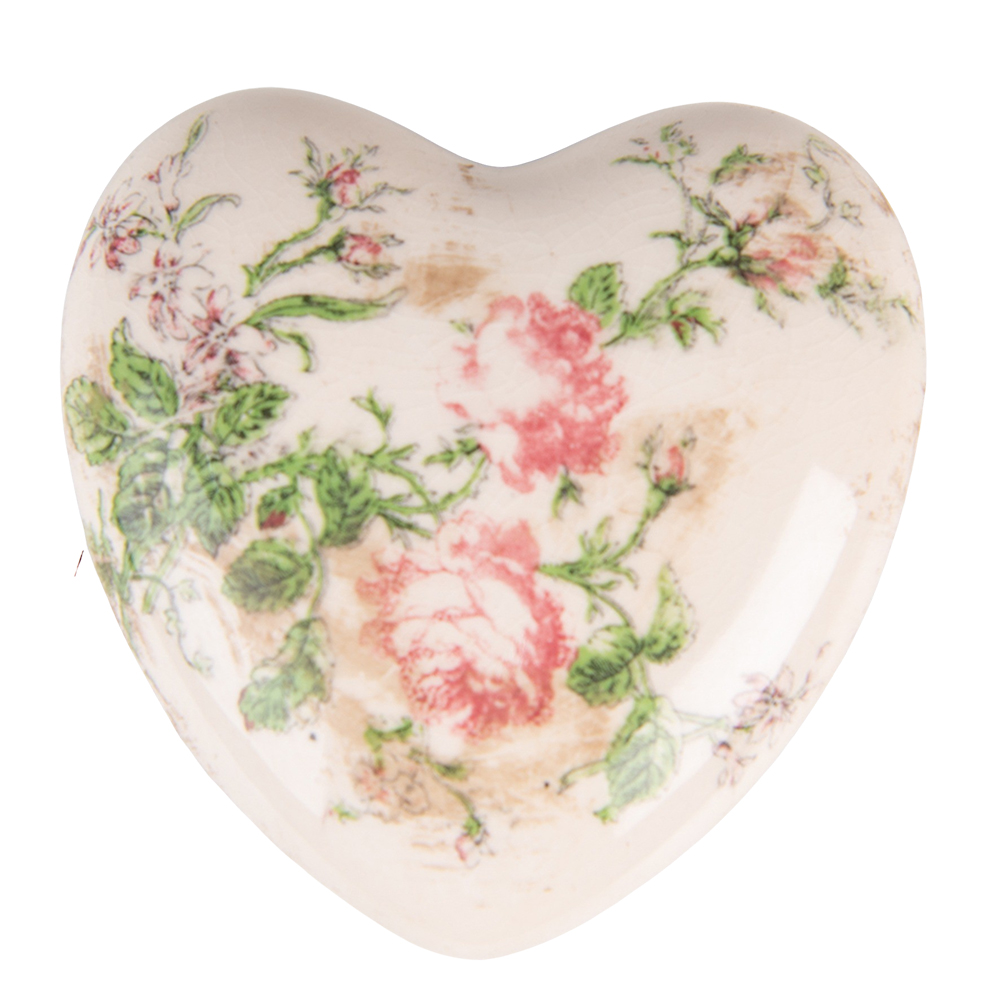 [6CE1542L] Décoration Cur Rose, Beige 11x11x4 cm