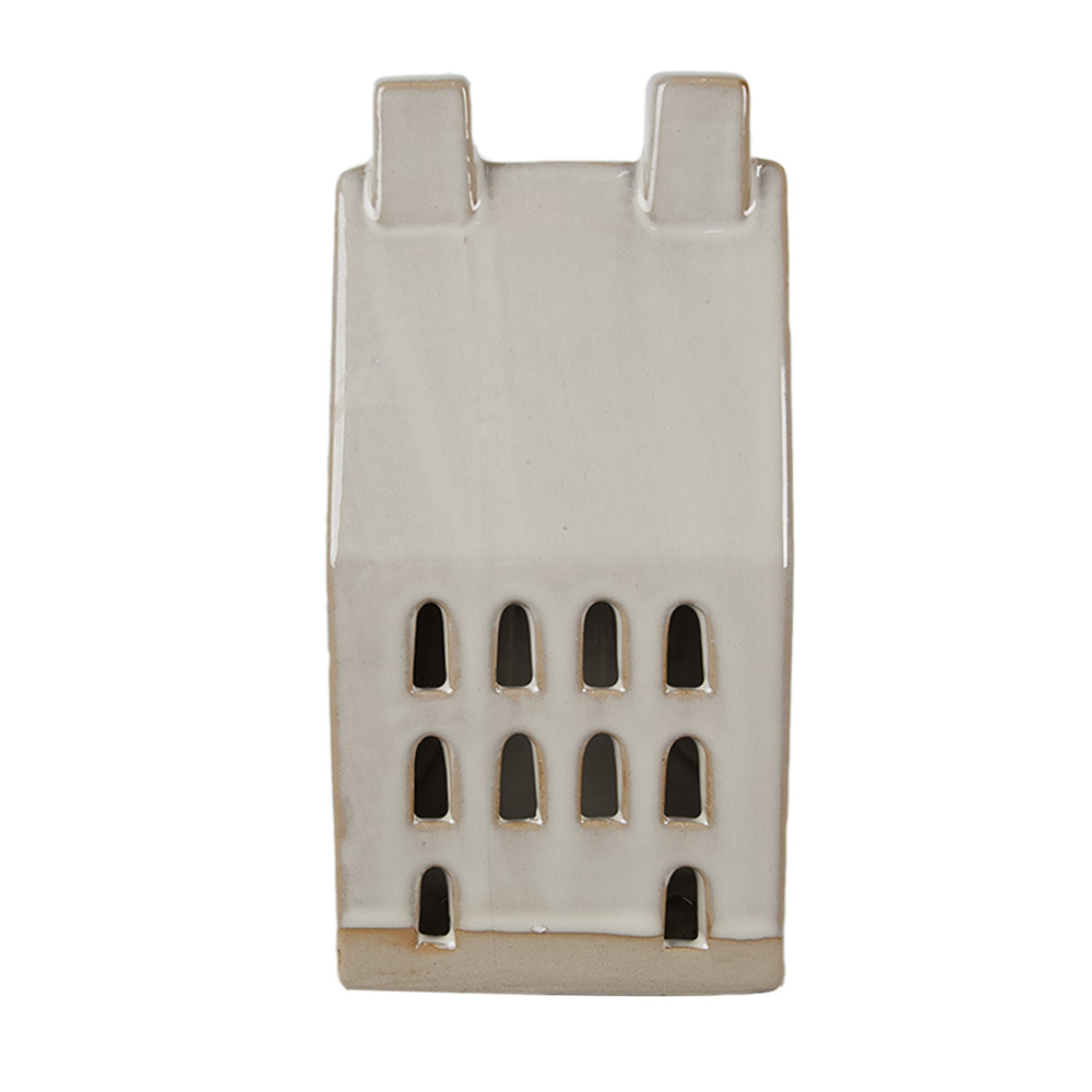 [6CE1591L] Decoratie huisje met LED 9x8x18 cm