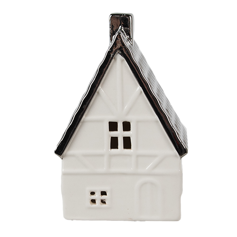 Decoratie huisje met LED 8x7x12 cm
