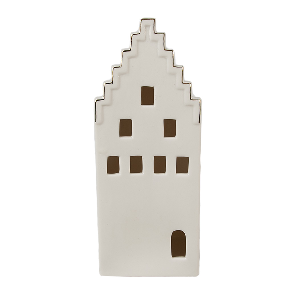 [6CE1598L] Decoratie huisje met LED 8x8x20 cm
