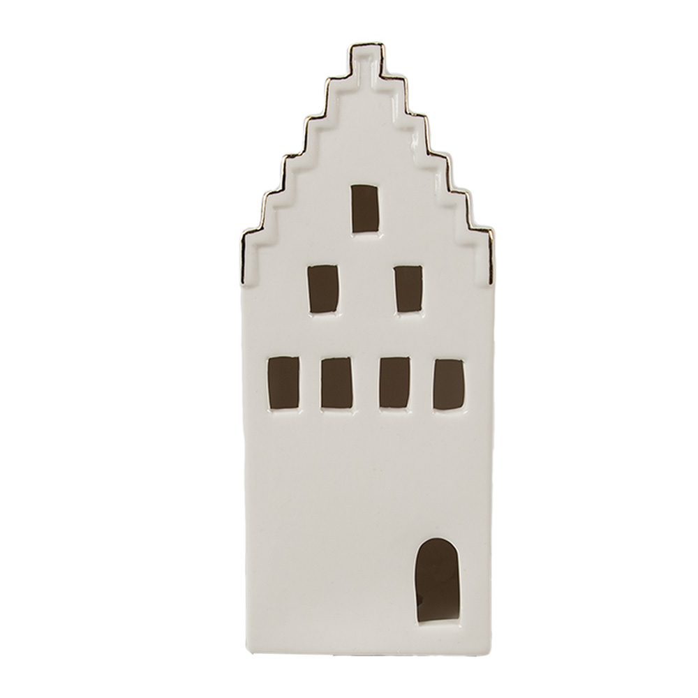 [6CE1598M] Decoratie huisje met LED 7x6x16 cm