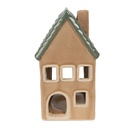 Porte-lampes de Noël chalet Marron, Vert 8x8x15 cm