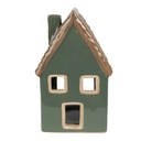 Portacandele Natale Casette Verde, Marrone 9x8x15 cm